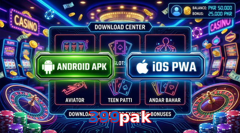 Main screen of 399Pak download page for PK players